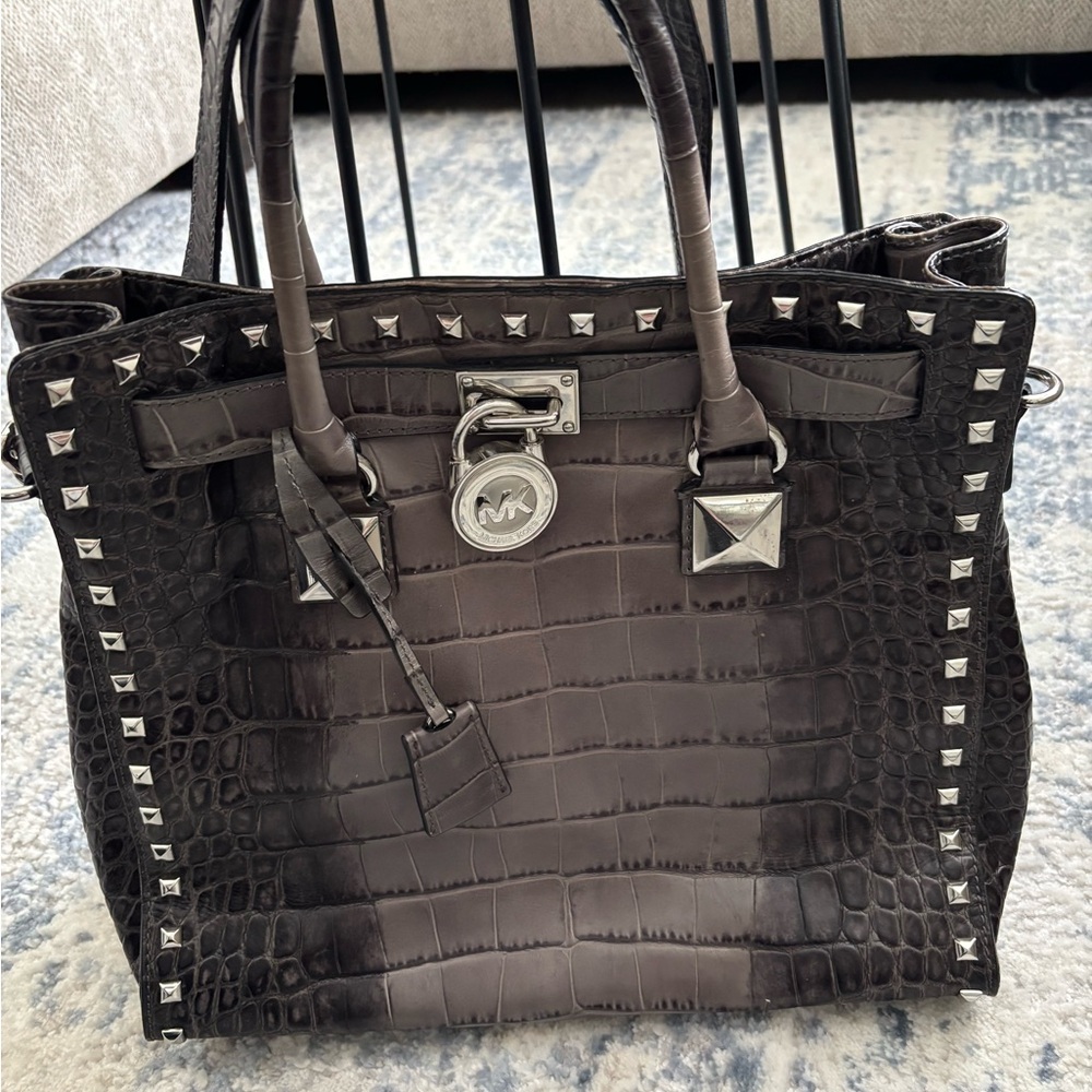 Michael Kors Crocodile-Embossed Leather XL Tote Bag